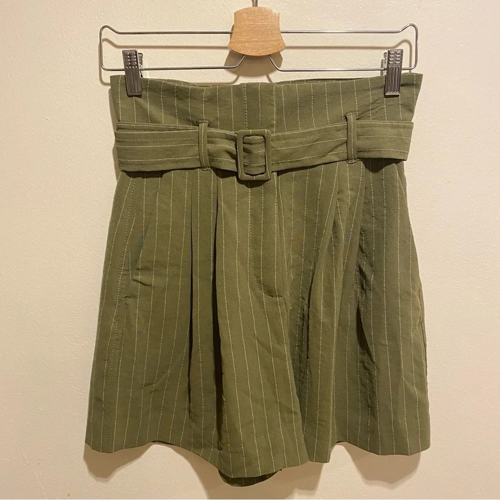 Mango High Waist Belted Shorts